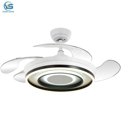 Κίνα Modern remote control 42 inch 110v 220v ceiling fans folding with lights lamp led designer luz con ventilador oculto techo προς πώληση