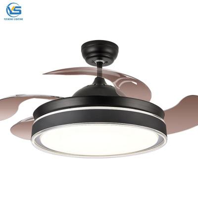 China 726B 42inch 110v 220v Modern remote control bladeless ceiling fans with lights lamp led designer luz con ventilador oculto techo for sale