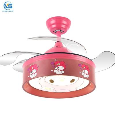 China 2041D Children remote control 36 nch 110v 220v ceiling fans with lights lamp led designer luz con ventilador oculto techo for sale