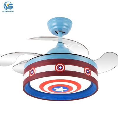 中国 2041C Children Remote Control Retractable Fan Light 36 Nch 110v 220v Ceiling Fans With Lights Lamp Led 販売のため