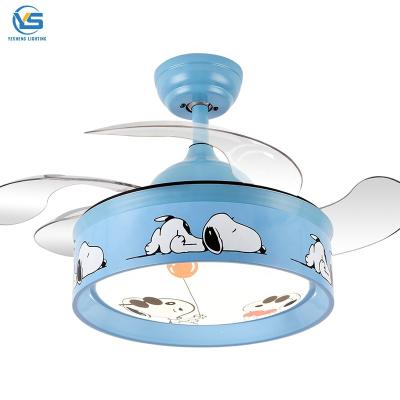 中国 2041A Children remote control 36 inch bladeless 220v ceiling fans with lights lamp led designer luz con ventilador oculto techo 販売のため