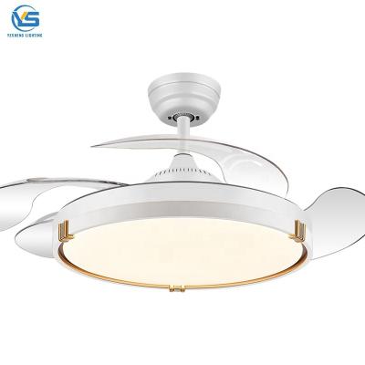 Κίνα Y017 Modern Remote Control Retractable Fan Light With Lights Lamp Led Designer Luz Con Ventilador Oculto T προς πώληση