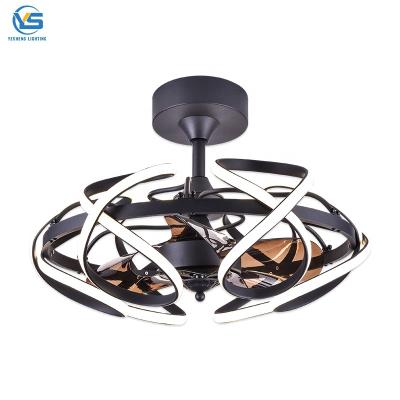 China 42 inch DC motor remote control ceiling fans light lamp 110 220v decorative bladeless home led designer tricolor 36