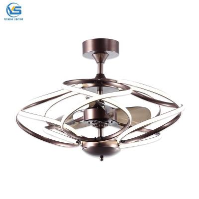 China DC motor 42 inch remote control ceiling fans light lamp 110 220v decorative bladeless home led designer tricolor 36