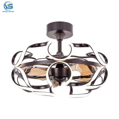 China 110 220v round remote control ceiling fans lights DC lamp decorative bladeless home led designer tricolor 42 inch 36