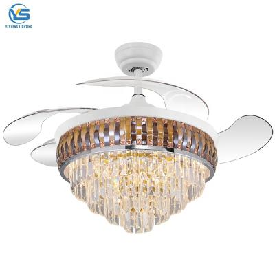 Κίνα 42inch With Remote Control Fan Crystal Chandelier  Ceiling Fans With Crystal Chandeliers προς πώληση