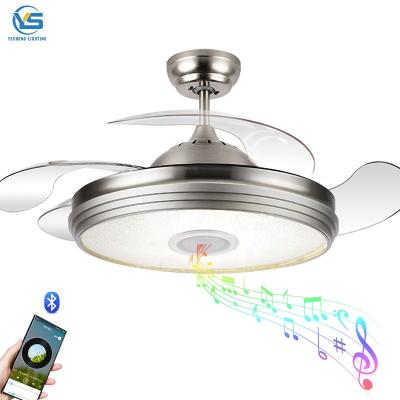 중국 Abanico De Techo With Speaker Bluetooth Speaker Fan 42inch Ceiling Fan With Remote Control 판매용