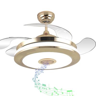 中国 Ceiling Light Fan With Speaker 42inch Bluetooth Speaker Fan With Remote Control Ceiling Light Fan With Speaker 販売のため