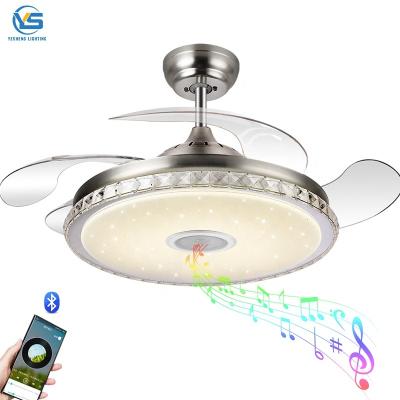 Cina 110V 220V 42 inch ceiling fan light and remote with speaker ceiling fan in vendita