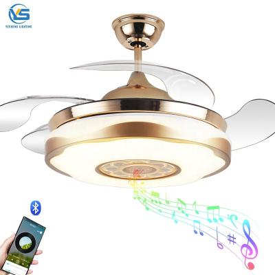 Chine 110V 220V 42inch With Remote Control Bluetooth Speaker Fan Retractable Ceiling Fan Speaker à vendre