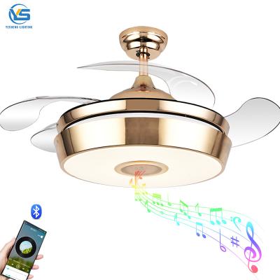 Cina 110V 220V 42inch Retractil Ceiling Fans Bluetooth Speaker Fan With Speaker Technology in vendita