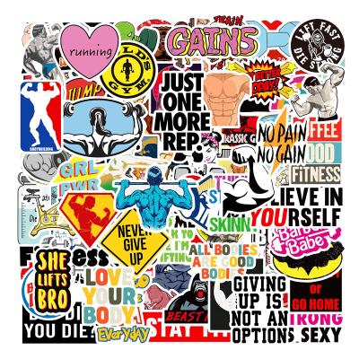 China Waterproof+Eco-friendly GYM sticker laptop stickers travel case vinyl snowboard bicycle luggage decal sticker waterproof printing for sale