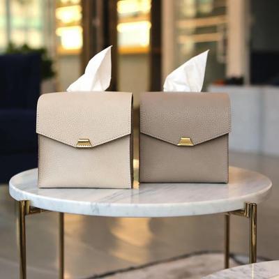 China Luxury Home Decoration Accessories Tissue Box Lid Leather in Car Tissue Case Kitchen Napkin Holder Table Box for sale