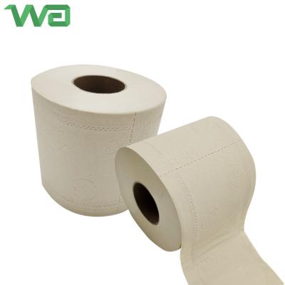 China bamboo pulp embossed virgin bamboo pulp tissue paper/cheap soft embossed toilet paper roll maker/recycled custom toilet paper for sale