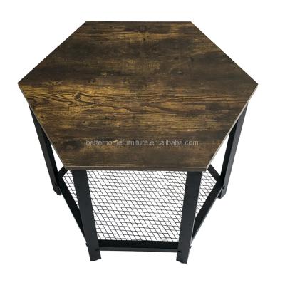 China ZJH Durable Casual Industrial Style Metal Log Coffee Table For Living Room for sale