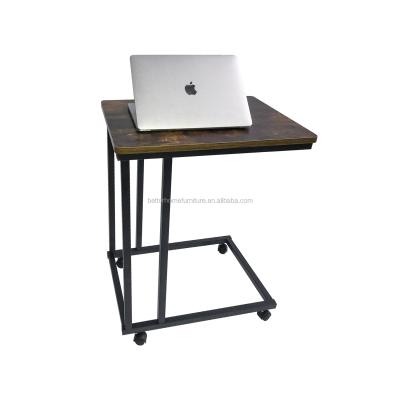 China ZJH simple design removable lazy removeable laptop table with wheels computer desk for bedroom for sale