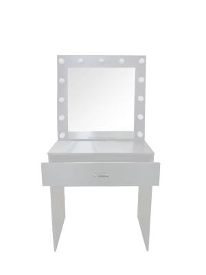 China ZJH LED Girls LED Dressing Table With Mirror Bedroom Furniture Dresser Vanity Table for sale