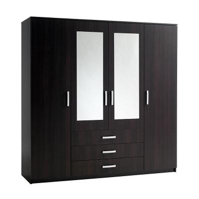 China Large Large ZJH 4 Door MDF Portable Bedroom Wardrobe Clothes Storage Cabinet For Bedroom for sale