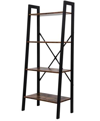 China ZJH Storage Ladder Shelf 4-Tier Shelf Storage Rack Metal Frame Standing Storage Shelf For Home Furniture for sale