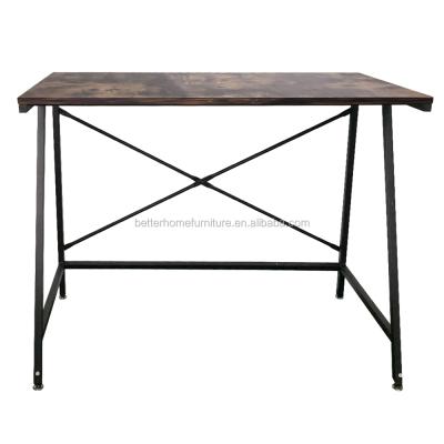 China ZJH office furniture durable wooden tables iron legs table coffee table computer desk for home office for sale