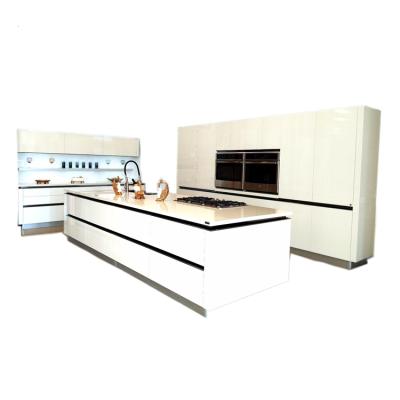 China ZJH Modern Island Design Kitchen Sideboard Modular High Quality Custom Cabinets Overall Cabinets For Sale for sale