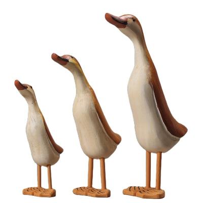 China Europe Set Three Duck Nordic Wooden Animal Carving Design for sale