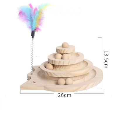 China Solid Wooden Cat Toy Turntable Lighter Cat Stick Cat Supplies From America/Europe for sale