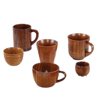 China Creative Japanese Coffee Mug Jujube Wood Cup From China Handcrafted Small Office Cup With Handle for sale