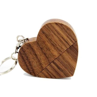 China America/Europe Wooden USB Creative Fashion Heart Shaped Love Customized USB Flash Drive for sale