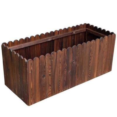 China Outdoor China Wood Planter Box with Teak Oil Finish Wooden Square Flower and Herb Pot for Outdoor Garden, Porch and Patio Plant Box for sale