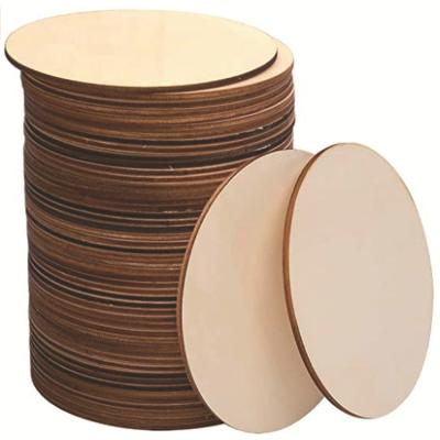 China China DIY Unfinished Wood Scrap Coaster Art And Crafts Wall Home Decoration PAVK Wood Circle Of 10 for sale