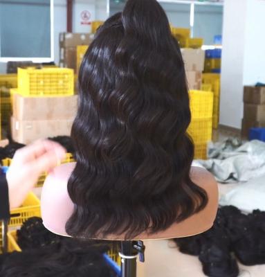 China Body Wave Real Cuticle Aligned Chinese Human Hair Lace Front Wigs, Remy Short Lace Front Wig Human, kbl Body Wave 613 Lace Front Wig for sale