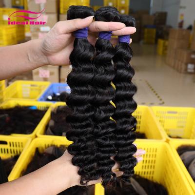 China High Quality Unprocessed Deep Wave Hair Ideal Firm Full Cuticle Non Shedding Non vrigin Brazilian Deep Wave Hair for sale