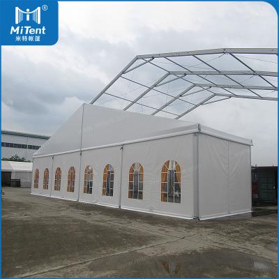 China 500 waterproof people wedding event tents 20x40m with gold lining for outdoor cocktail party for sale