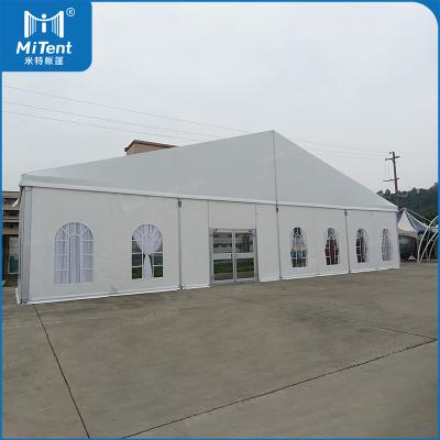 China Algeria 20x50m waterproof outdoor canteen wedding shelter tent with glass door for sale for sale