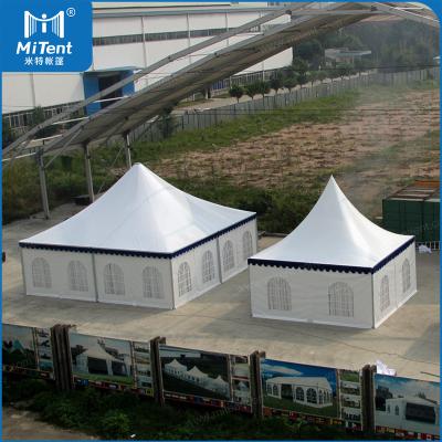 China Waterproof Unique 10x10m Arabic Design Lobby Tent Pagoda Party Tent With Blue Lacing for sale