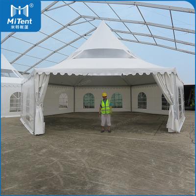 China 12m waterproof hexagonal PVC marquee pagoda tent for corporate commercial meeting place for sale