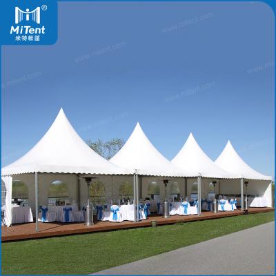 China 5x5m Waterproof Wholesale Aluminum Sports Pagoda Party Tent High Top Toilets for sale