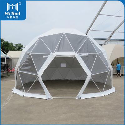 China Waterproof Luxury Round Geodesic Dome Tent With Clear Sightseeing Roof For Events Day And Night for sale