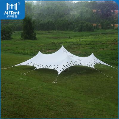 China Event / Party / Wedding / Exhibitions / Church / Ceremony 10X10m Outdoor Temporary Stretch Cheese Tent With Elastic Polyester For Wedding Party for sale