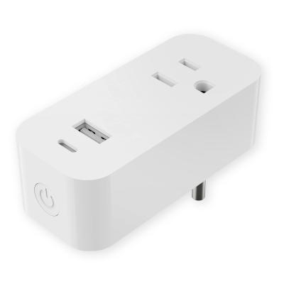 China High Quality Power Wifi Wi-Fi Smart Pulg Us Extension Receptacle TYPE-C Plug And Usb Socket for sale