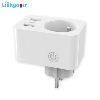 China 2*USB & 1*TYPE-C Smart Socket Outlets Extension 2*USB Extension Smart Wifi 16A 220-240V Alexa Google Assistant Smart Control for sale