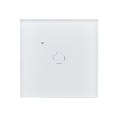 China EU Standard PC+Glass Alexa 1 Band Switch Voice Control Wireless Wifi Smart Switch for sale