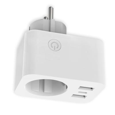 China Alexa Tuya Smart Life 2*USB and 1*TPYE-C Control German OEM Residential/Multipurpose Zigbee Smart Plug for sale