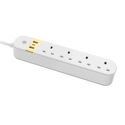 China Alexa / Google tether 13A 2 USB ports tuya charging residential / all purpose ac wifi power strip for sale