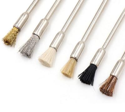 China Good Price Factory 5cm Sustainable Stainless Steel Pen Shape Polishing Mini Cleaning Brush for sale