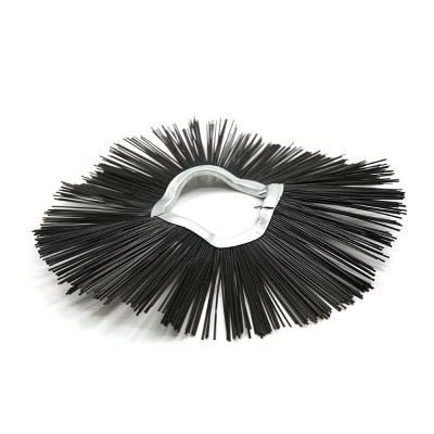 China Durable PP Material Snow Sweeper Street Wafer Broom Brush Cleaning Black Road Sweeper Sweep Nylon Bristle for sale