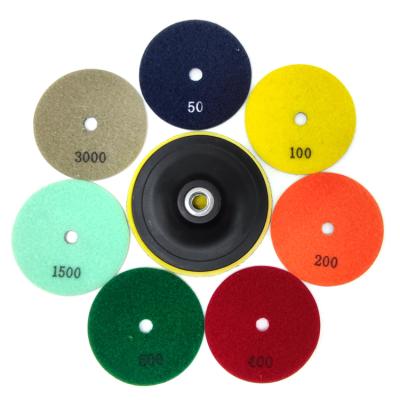 China High Efficiency And Durable Flexible Quartz Stone Granite Marble Grinder Engineered Stone Granite Diamond Polishing Pads For Angle Grinding Tools for sale