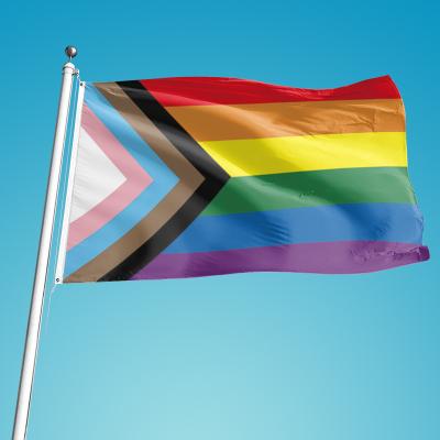 China Custom made flag high quality colorful cheap rainbow flag lgbt color stability strong flying polyester flag for sale