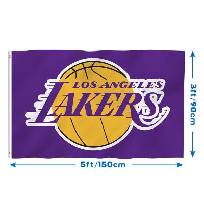 China NBA Loud Flag Sports Flag Los Angeles Lakers Polyester Custom Flag Manufacturer 3*5ft Flag Top Stability Color Banner for sale